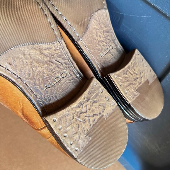 ALDO brand half-boots leather shoes XENOS Brown US Size 9 Made in Portugal - Picture 10 of 14